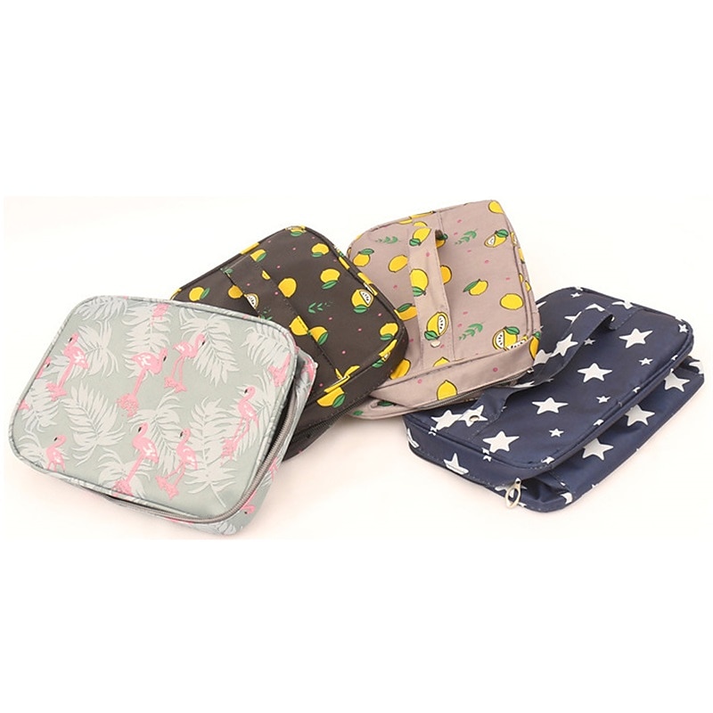 Men's Women's Handbag Makeup Bag Cosmetic Bag Toiletry Bag Polyester Party Travel Large Capacity Breathable Durable Cartoon Pink-Black Pink cherry Blue star 2026 - $11.99 –P6