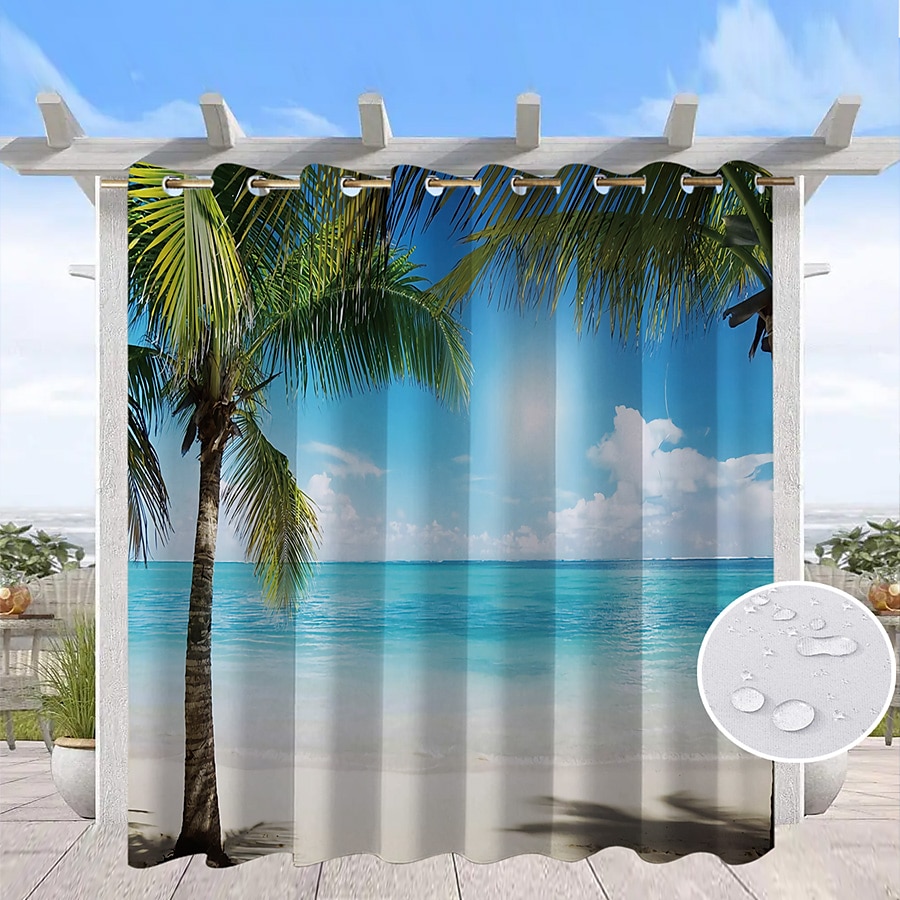 vanntette utendørs gardiner for innendørs bryllup terrasse tykke privat grommet gardiner for bryllup soverom, stue, veranda, pergola, cabana, 1 panel 2025 - $30.99 –P16