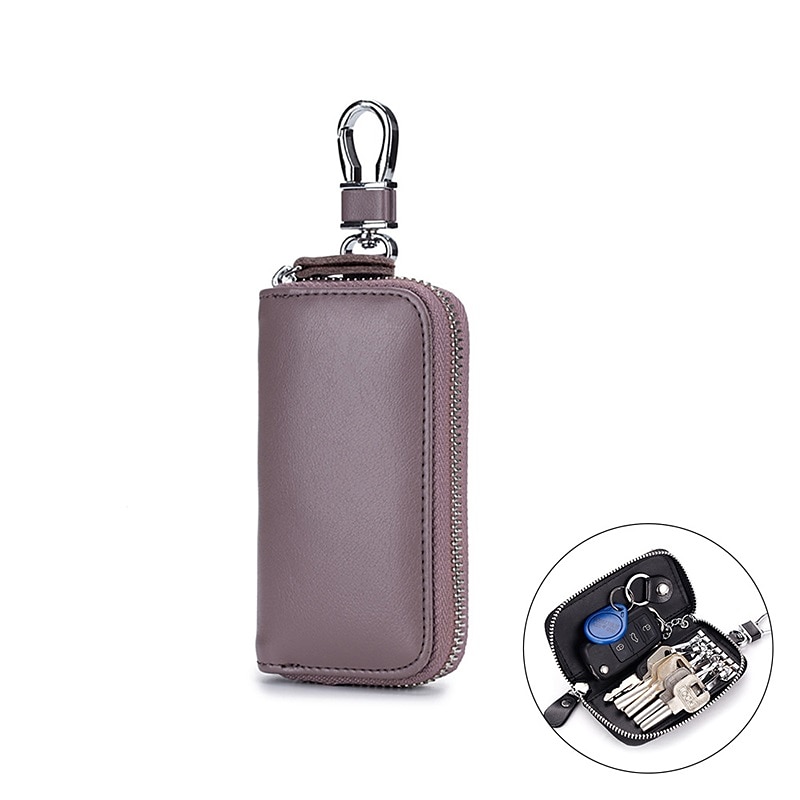 Cuero de vaca partido hombres mujeres llavero casa llavero bolsa organizador coche llave caso bolsa multifuncional pequeña cartera mini monedero 2025 - $14.99 –P8