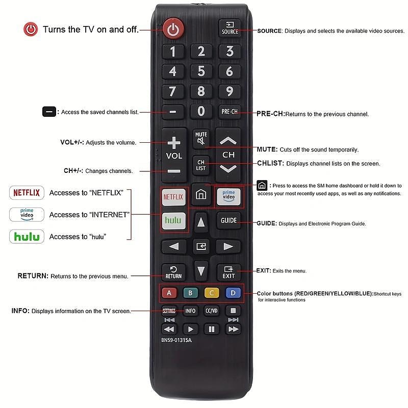 atualize sua experiência de tv samsung com o mais recente controle remoto universal - compatível com todas as smart tvs 3d lcd led hdtv! de 2025 por $11.99 –P4
