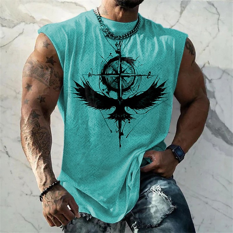 Men's Graphic Animal Vest Top Sleeveless T Shirt for Men Sleeveless Cap Sleeve T shirt 3D Print Crew Neck Shirt Fashion Designer Muscle Daily Sports Gym Black White Dark Blue Spring & Summer Clothing 2025 - €13.99 –P3