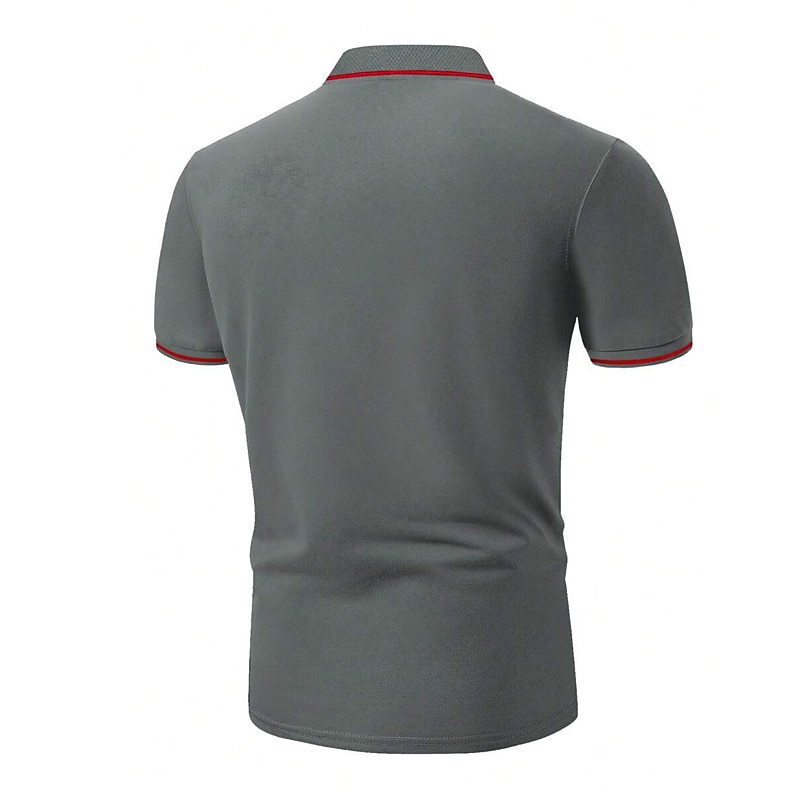 Herren Poloshirt Golfhemd Casual Festtage Kargen Kurzarm Modisch Basic Glatt Klassisch Sommer Regular Fit Feuer rot Schwarz Gelb Armeegrün Dunkelmarine Grau Poloshirt 2025 - $18.99 –P2
