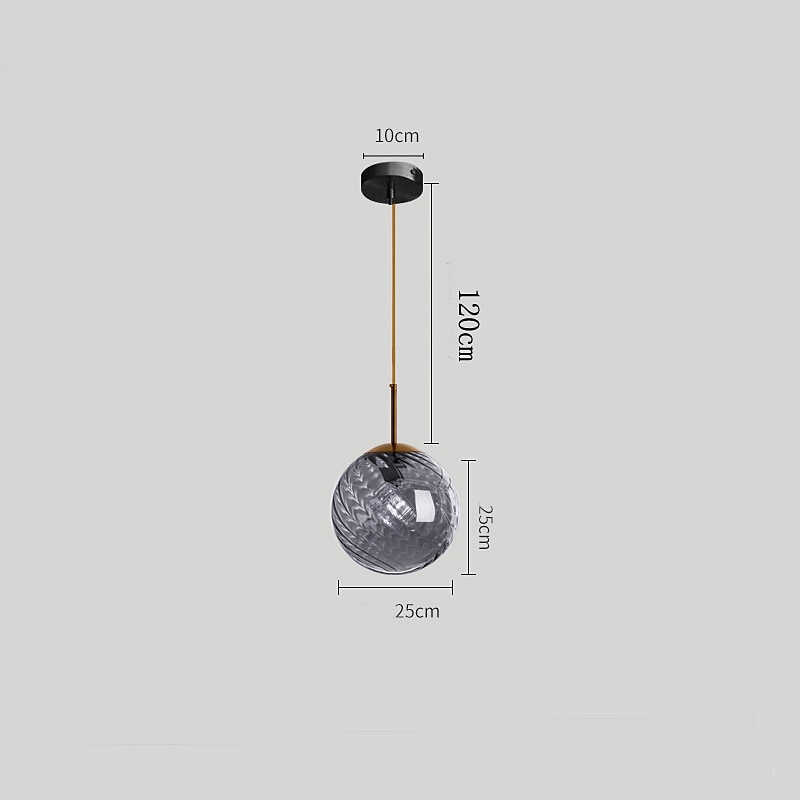 Lampes suspendues à LED îlot de cuisine en verre 10 "éclairage en verre soufflé à la main luminaires d'entrée de foyer de ferme moderne globe suspendu au plafond sur la table ambre/gris fumé 110-240v de 2025 ? $135.99 –P6