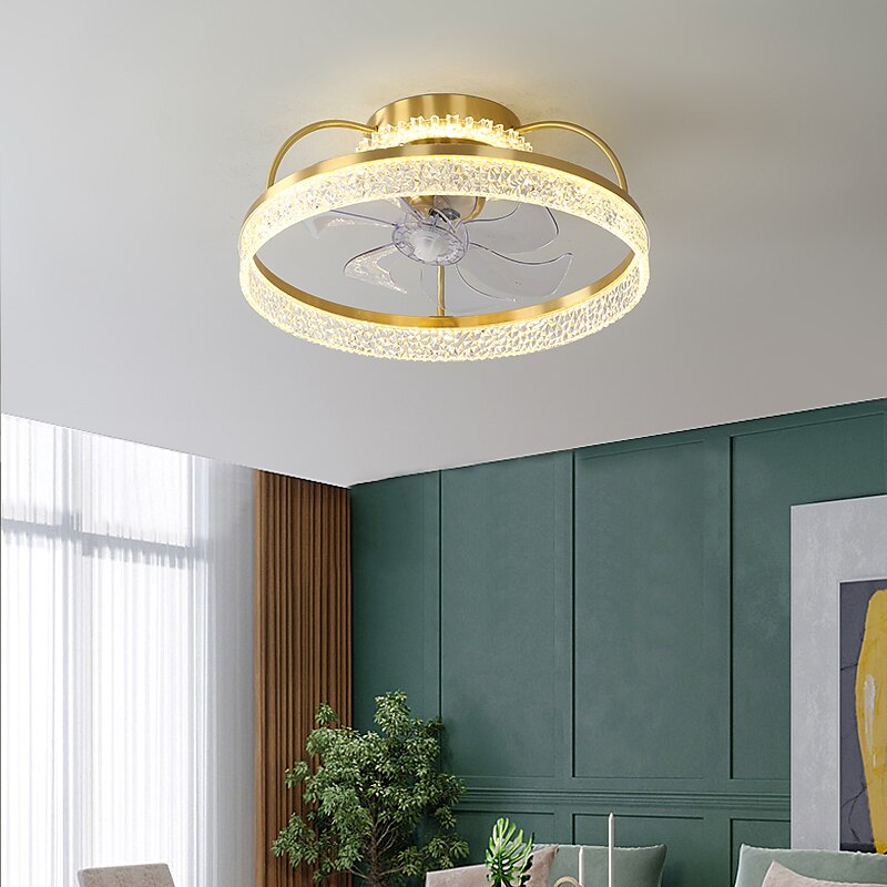Ceiling Fan with Light Dimmable Circle Design Crystal 50cm 6 Wind Speeds Modern Ceiling Fan for Bedroom, Living Room App & Remote Control 110-240V 2025 - $331.09 –P4