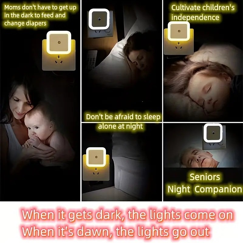 Auto-Sensing Touch Night Light for Baby Room Bedroom Corridor Bedside Light Control Intelligent Sensor Mini Square Lamp US Plug EU Plug 2025 - $4.99 –P3