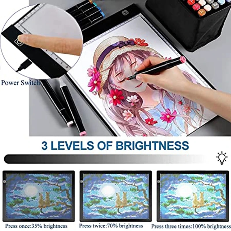 A4 LED Light Pad, Tracing Light Table with Scale Art, Light Table with USB Power, Ultra-Thin Copy Board 2025 - GBP £14 –P5