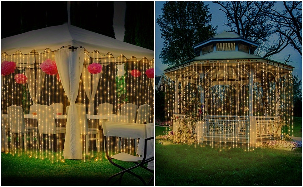 3*3m 300 led φωτιστικό ηλιακής κουρτίνας φωτιστικό εξωτερικού χώρου τηλεχειριστηρίου 8 λειτουργίες φωτισμού νεράιδα φώτα ip65 αδιάβροχα δερμάτινα φώτα νήμα Χριστουγεννιάτικο πάρτι γάμος σπίτι 2025 - $34.99 –P8