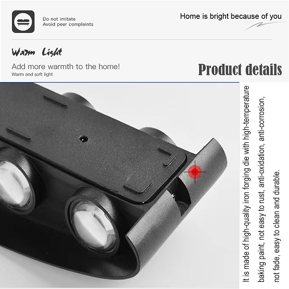 LED Outdoors Wall Lamp 2W 4W Up/Down Lighting Indoor Double-Head Curved Waterproof IP65 Wall Lamp For Patio, Garage, Courtyard Warm White Light AC85-265V 2026 - kr.214 –P5