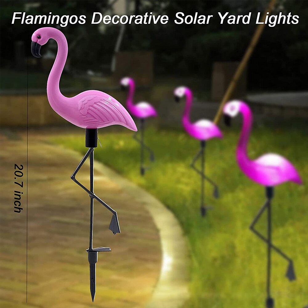 tuin buiten flamingo led paalverlichting op zonne-energie waterdicht voor tuin gazon patio vijver achtertuin decor 2025 - $25.99 –P7