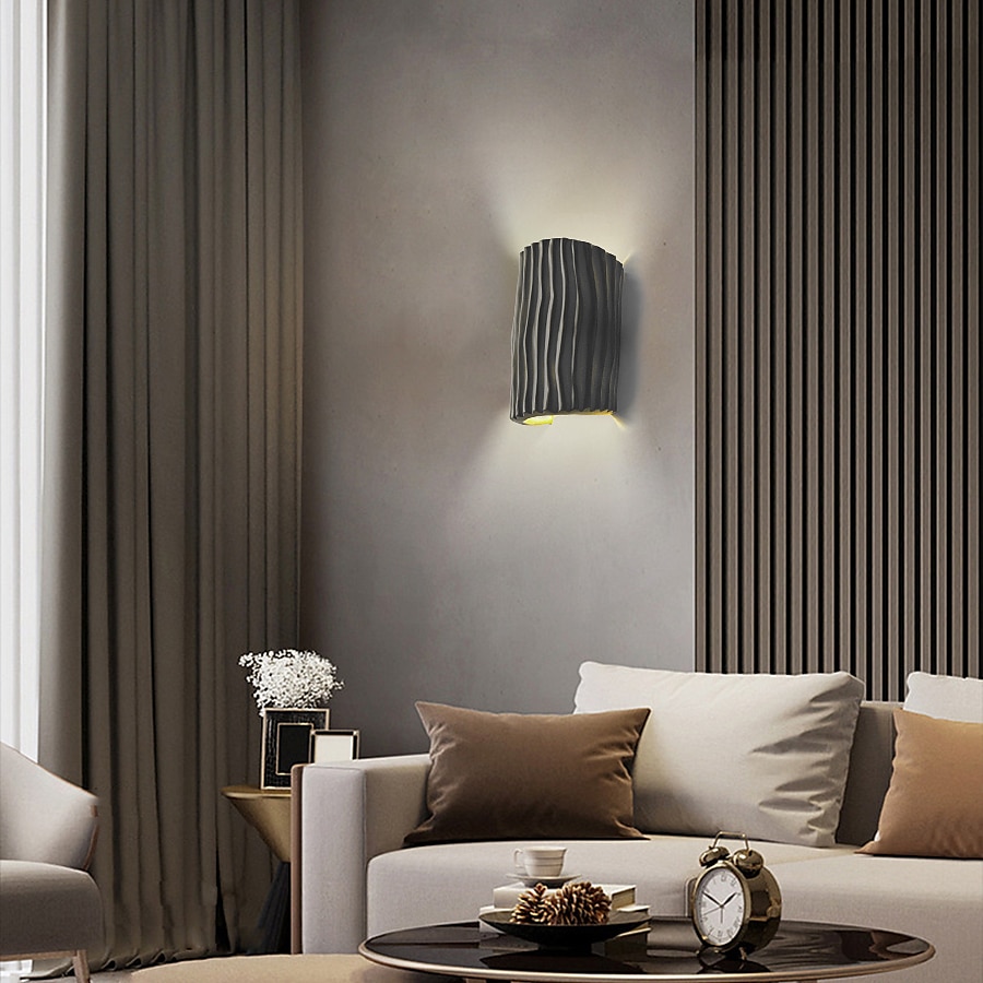 lampada da parete a led striscia design 10 "resina 5w moderna sfondo a led lampada da parete soggiorno camera da letto comodino applique da parete per interni ligting applique bianco caldo 1 pz del 2025 a $82.99 –P9