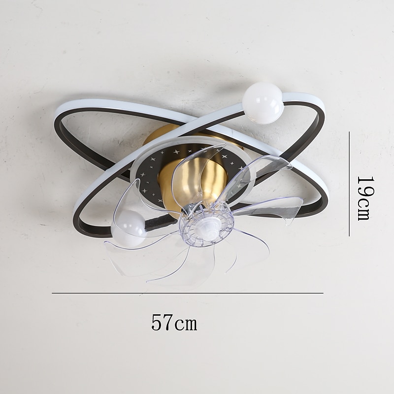 takvifte med lys dimbar sirkeldesign krystall 57cm 6 vindhastigheter moderne takvifte for soverom, stue app&amp; fjernkontroll 110-240v 2025 - $388.69 –P13