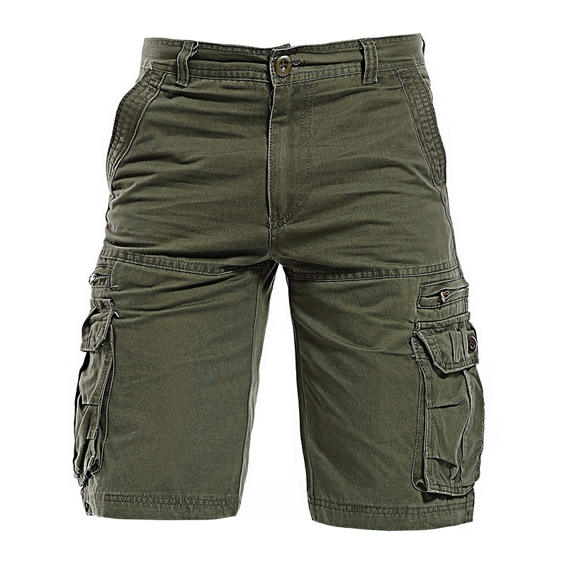 Voor heren Cargoshorts Wandelshorts Zak met rits Flap zak Effen Comfort Ademend Buiten Dagelijks Uitgaan Modieus Casual Zwart Leger Groen 2025 - $36.99 –P9