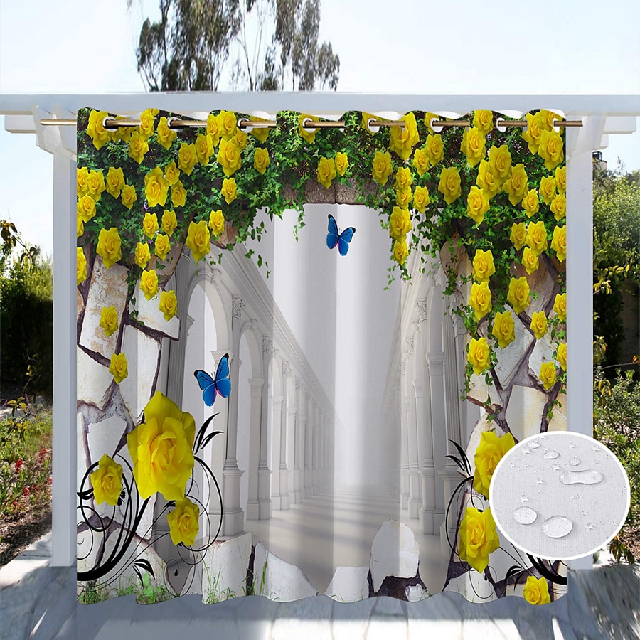 vanntette utendørs gardiner for innendørs bryllup uteplass tykke privat grommet gardiner for bryllup soverom, stue, veranda, pergola, cabana, 1 panel 2025 - $28.99 –P6