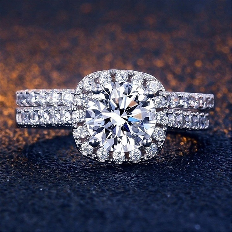Ring Bruiloft meetkundig Zilver Legering Modieus Gepersonaliseerde Eenvoudig 1 stuk 2025 - $3.49 –P2