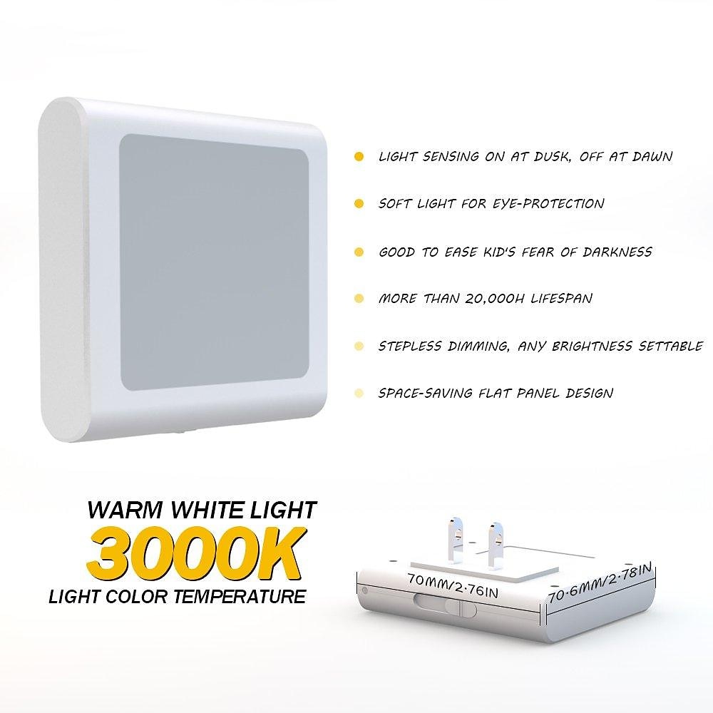 conecte a luz noturna led regulável com sensor automático de crepúsculo ao amanhecer luzes noturnas brancas suaves e quentes para corredor quarto, quarto infantil cozinha escada de 2025 por $2.99 –P2