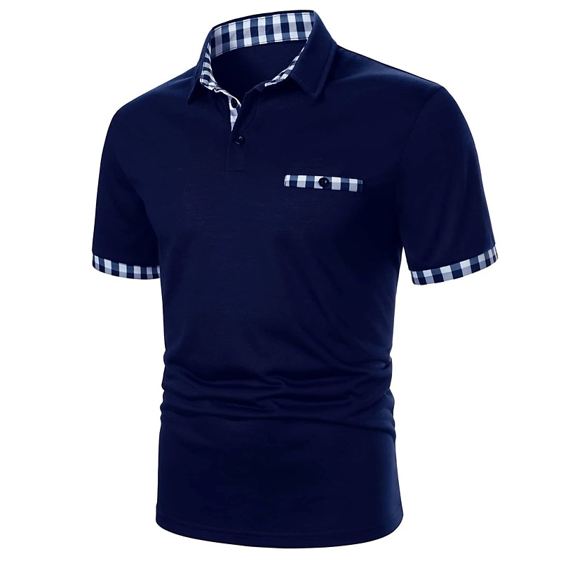 Herren Poloshirt Golfhemd Casual Festtage Kargen Kurzarm Modisch Basic Glatt Klassisch Sommer Regular Fit Schwarz Weiß Dunkelmarine Poloshirt 2025 - $18.99 –P9