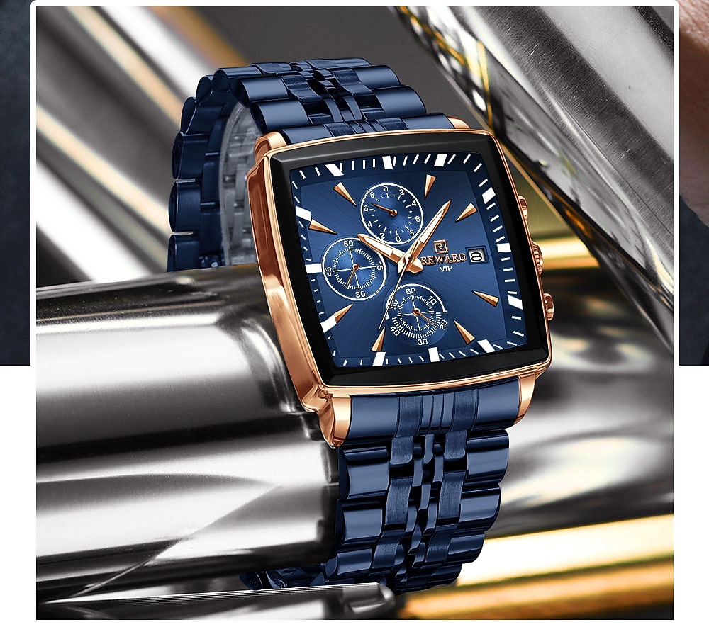 Reloj rectangular REWARD Relojes de cuarzo para hombres Relojes de lujo Reloj de deporte de negocios Reloj con manecillas luminosas Reloj a prueba de agua 2026 - €38.4 –P2