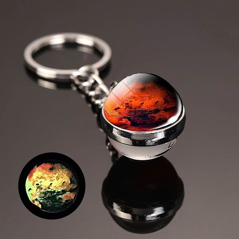 lune porte-clés système solaire planète porte-clés galaxie nébuleuse espace porte-clés terre soleil mars jupiter saturne image double face boule de verre porte-clés de 2025 ? $7.99 –P12