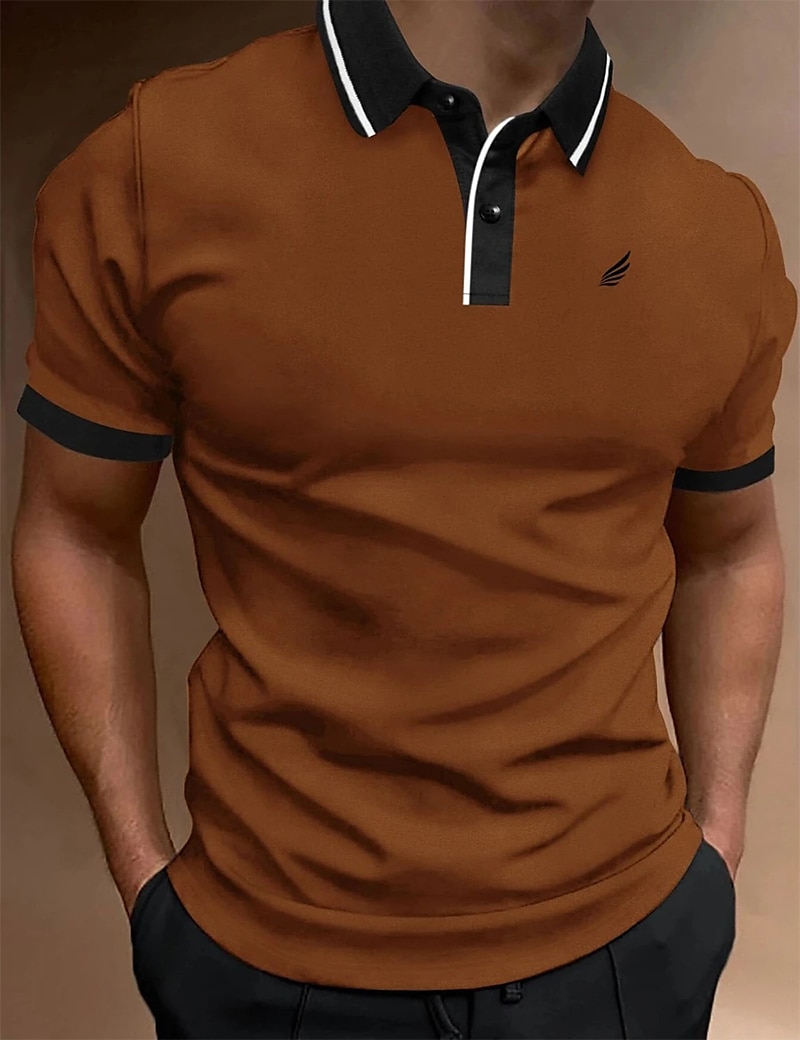 Herren Polos mit Knöpfen Poloshirt Casual Festtage Kargen Kurzarm Modisch Basic Glatt Klassisch Sommer Regular Fit Feuer rot Schwarz Weiß Gelb Rosa Dunkelmarine Polos mit Knöpfen 2025 - $17.99 –P5