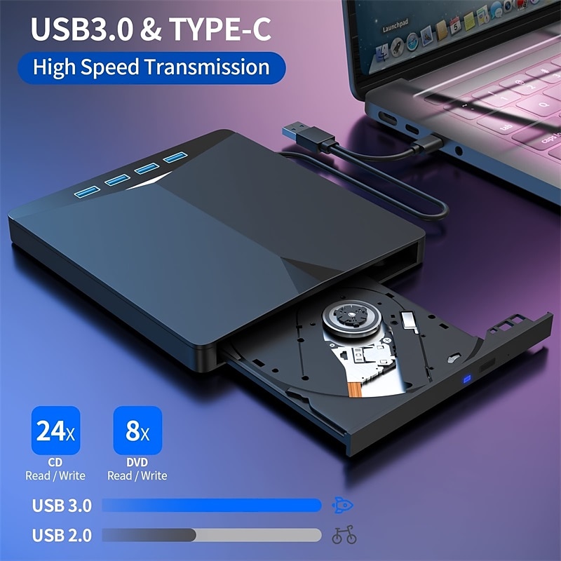 2025年 XD013 外部DVDドライブ USB Type C 3.0 リーダープレーヤーバーナーレコーダー  コレクション – $44.99 –P7