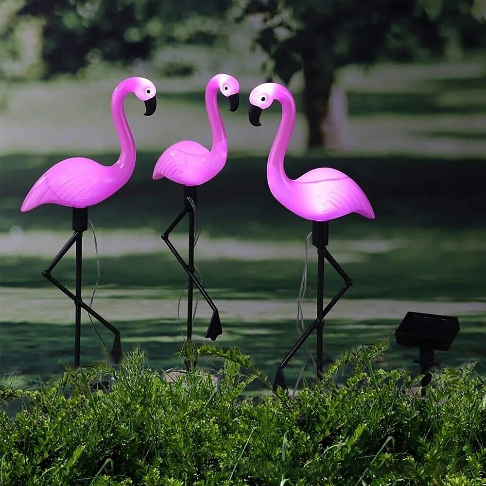 tuin buiten flamingo led paalverlichting op zonne-energie waterdicht voor tuin gazon patio vijver achtertuin decor 2025 - $25.99 –P8