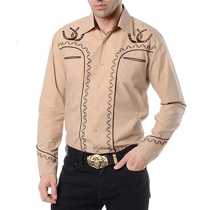Set mit West-Cowboy-Hemd, PU-Weste, Weste, Herren, 2-teilig, Outfits, Langarm, lässig, Button-Down-Hemd, Retro-Vintage-Party, Karneval, Cosplay-Kostüm 2025 - $57.99 –P7