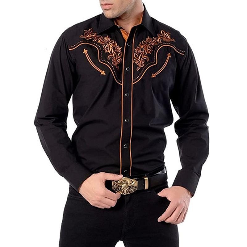 Retro Vintage Bluse / Hemd Westlicher Cowboy Herren Karneval Maskerade Party Alltagstauglich Erwachsene Oberteil Ganzjahres 2025 - $27.99 –P6