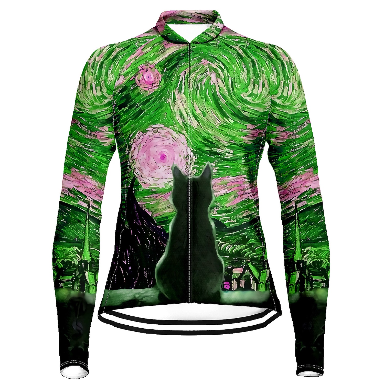 Per donna Maglia da Ciclismo Gatto Divertente Manica Lunga Bicicletta Maglia Top con 3 tasche posteriori Mountain Bike MTB Ciclismo su strada Asciugatura Rapida Strisce Riflettenti Tasca Posteriore del 2026 a $34.99 –P3