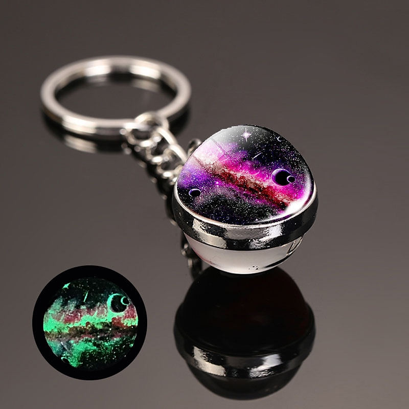 lune porte-clés système solaire planète porte-clés galaxie nébuleuse espace porte-clés terre soleil mars jupiter saturne image double face boule de verre porte-clés de 2025 ? $7.99 –P18