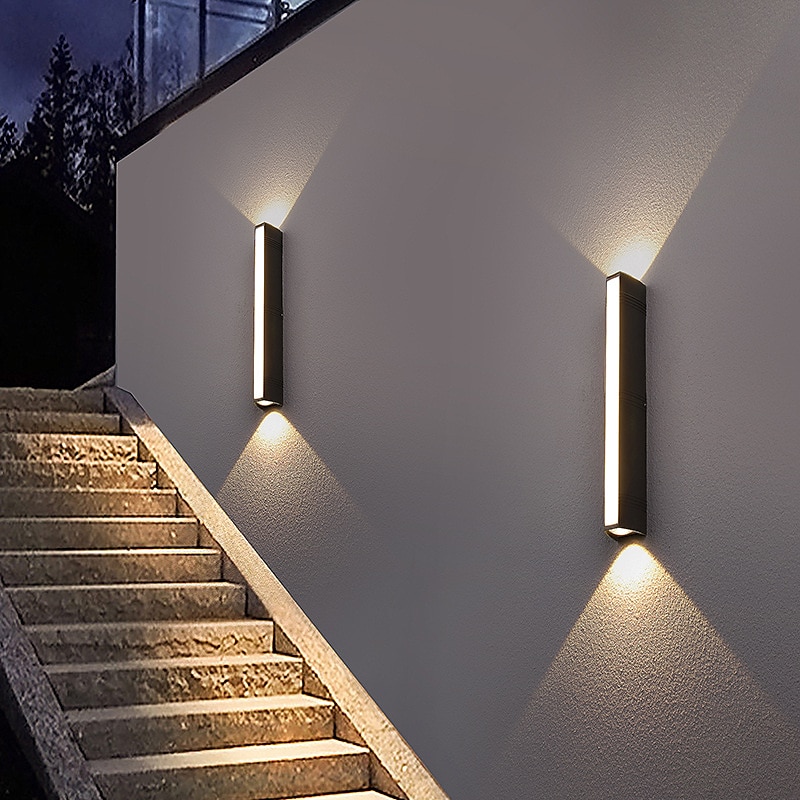 utendørs led vegglampe linje design vanntett 8,6"/15,8" opp og ned belysning innendørs vegglampe moderne soverom varmhvitt lys 1stk 2025 - $75.29 –P9