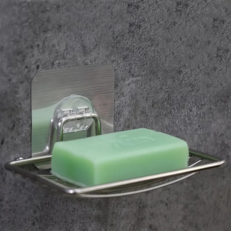 2 stk såpeskålholder i rustfritt stål selvklebende veggmontert såpesvampholder såpesvampholder for hjemmekjøkken bad dusj baderomstilbehør 2025 - $9.99 –P7