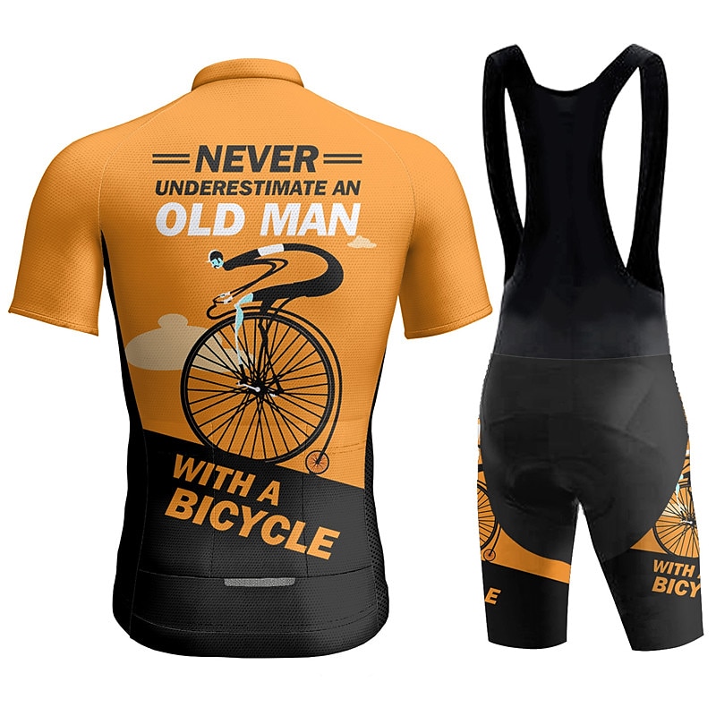 Herren Radtrikot mit Radhose kurz Trägern fahrradbekleidung Kurzarm MTB Mountain Rennrad Gelb Rosa Rote Graphic Fahhrad Sportkleidung 3D-Pad Atmungsaktiv Schnelltrocknend Tasche auf der Rückseite 2025 - $41.99 –P13