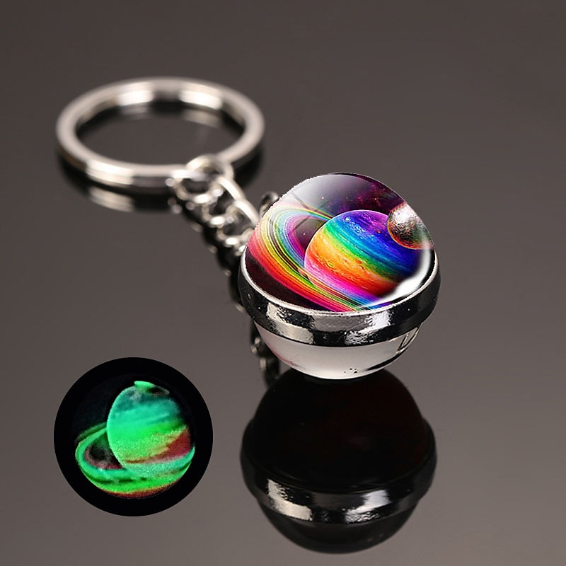 lune porte-clés système solaire planète porte-clés galaxie nébuleuse espace porte-clés terre soleil mars jupiter saturne image double face boule de verre porte-clés de 2025 ? $7.99 –P17