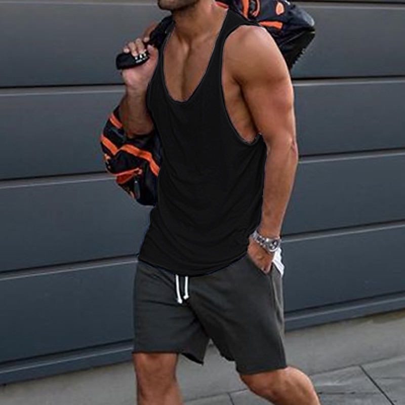 Herren Tank Top Weste Unterhemd Ärmelloses Shirt Ärmellos Rundhalsausschnitt Sommer Einfarbig Mode Lässig Bequem Straße Täglich Ferien Schwarz Weiß Gelb Top T-Shirt für Herren 2025 - $16.49 –P3