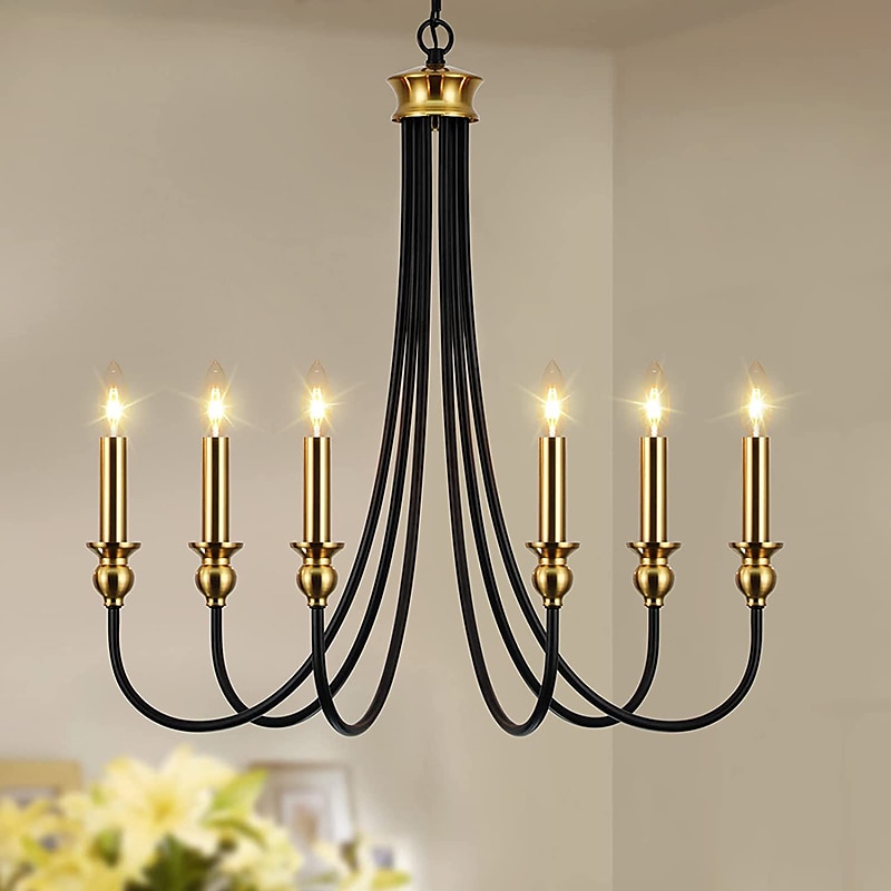 lampadario in stile candela a 6 luci 26 "lampada a sospensione classica classica semplice, plafoniera a isola da cucina per ingresso, corridoio, foyer della sala da pranzo del 2025 a $292.29 –P1