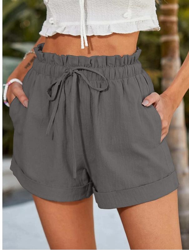 Dame Shorts Mote Kort عادي Snorer Sidelommer Komfort Uelastisk Fritid / hverdag Svart Blå Brun Grønn Normal 2025 - $18.99 –P5