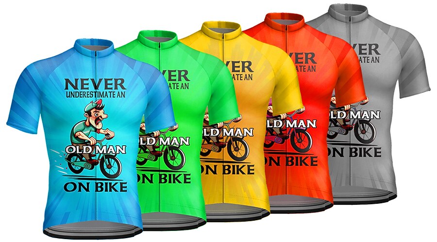 Férfi Biciklis ruházat Grafika Levél & Szám Rövid ujjú Kerékpár Dzsörzé Felsők 3 hátsó zsebbel Hegyi biciklizés Országúti biciklizés Gyors szárítás Fényvisszaverő csíkok Hátizsák Nedvességelvezető 2025 - $29.99 –P1