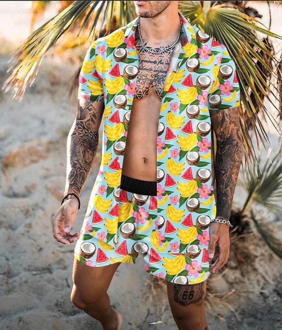 Per uomo Floreale Tribale 2 pezzi Set di camicie Camicia hawaiana estiva Manica Corta Pantaloni corti Colletto cubano Tropicale Moda Hawaiano Streetwear Casuale Camicia hawaiana Stampato Estate del 2025 a $34.99 –P3
