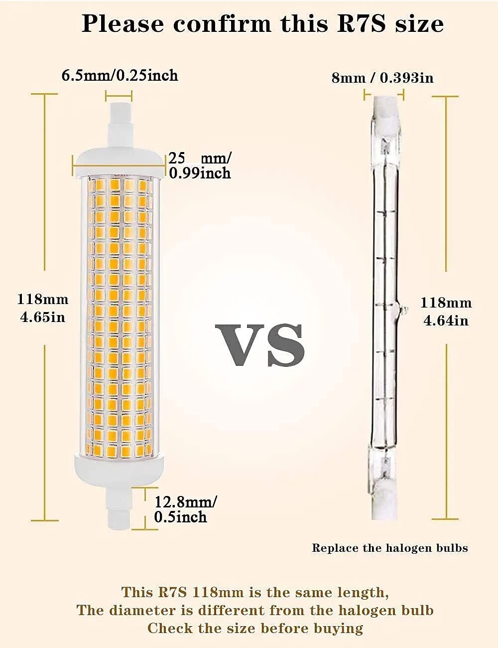 2025年 r7s 118 ミリメートル LED 電球 10 ワットセラミックコーンランプダブルエンド j118 リニア LED 投光器電球 ac100v-265v 調光可能ちらつきなし  コレクション – $12.49 –P3