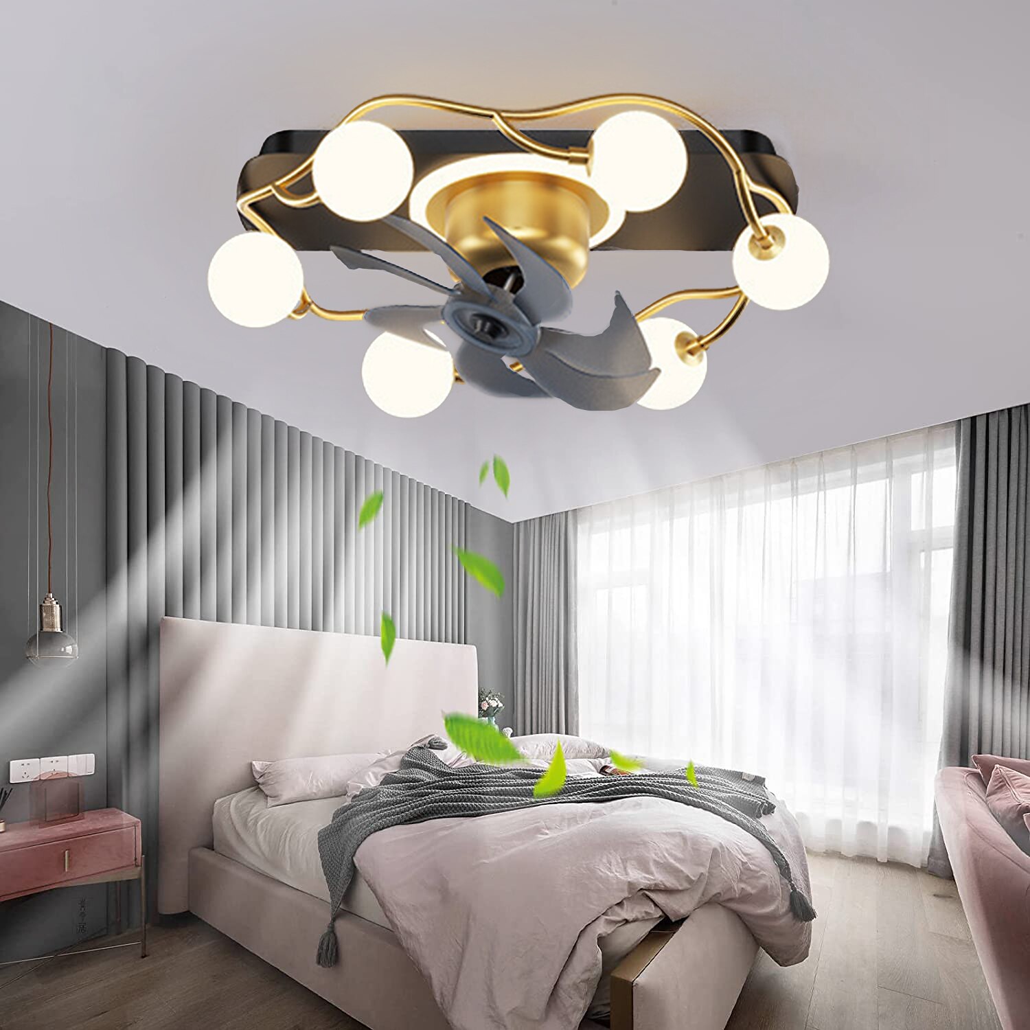 Deckenventilator mit Licht ca& Fernbedienung 52cm 3-Licht dimmbar 6 Windgeschwindigkeiten moderner Deckenventilator für Schlafzimmer, Wohnzimmer, kleines Zimmer 110-240V 2025 - $331.09 –P7