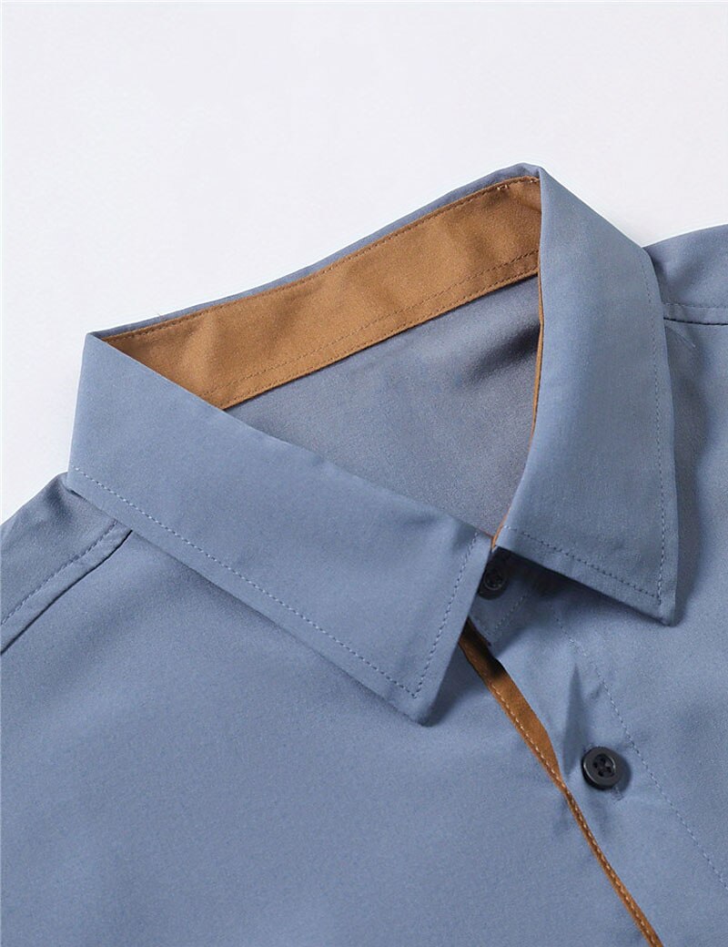 Per uomo Camicia Camicia estiva Camicia con bottoni Maglietta informale Camicia da spiaggia Blu Verde Grigio Manica lunga Color Block Bavero Giornaliero Da mare Abbigliamento Di tendenza Informale del 2025 a $21.99 –P7