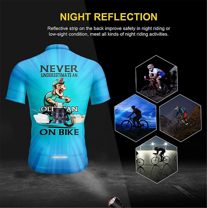 Férfi Biciklis ruházat Grafika Levél & Szám Rövid ujjú Kerékpár Dzsörzé Felsők 3 hátsó zsebbel Hegyi biciklizés Országúti biciklizés Gyors szárítás Fényvisszaverő csíkok Hátizsák Nedvességelvezető 2025 - $29.99 –P4