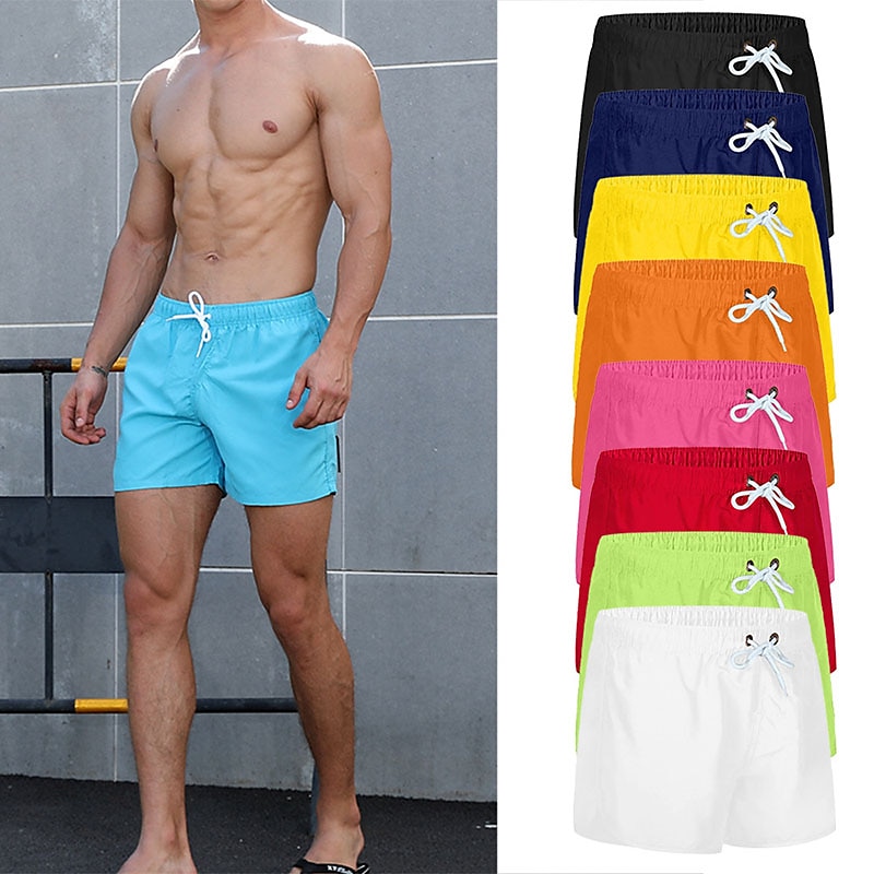 Homens Roupa de Banho Shorts de Natação Calção Justo de Natação Tecido Conforto Respirável Ao ar livre Diário Para Noite Moda Casual Preto Branco de 2025 por $11.49 –P1