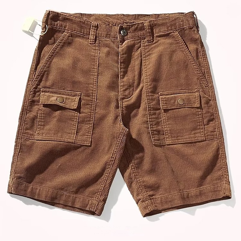 Herren Cargo Shorts Kurze Hosen Cordshorts Glatt Komfort Atmungsaktiv Outdoor Täglich Ausgehen Modisch Brautkleider schlicht Grün Khaki 2025 - $22.99 –P2