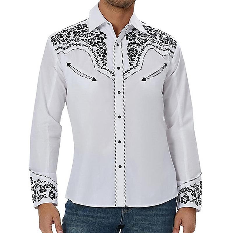 Retro Vintage Bluse / Hemd Westlicher Cowboy Herren Karneval Maskerade Party Alltagstauglich Erwachsene Oberteil Ganzjahres 2025 - $27.99 –P7