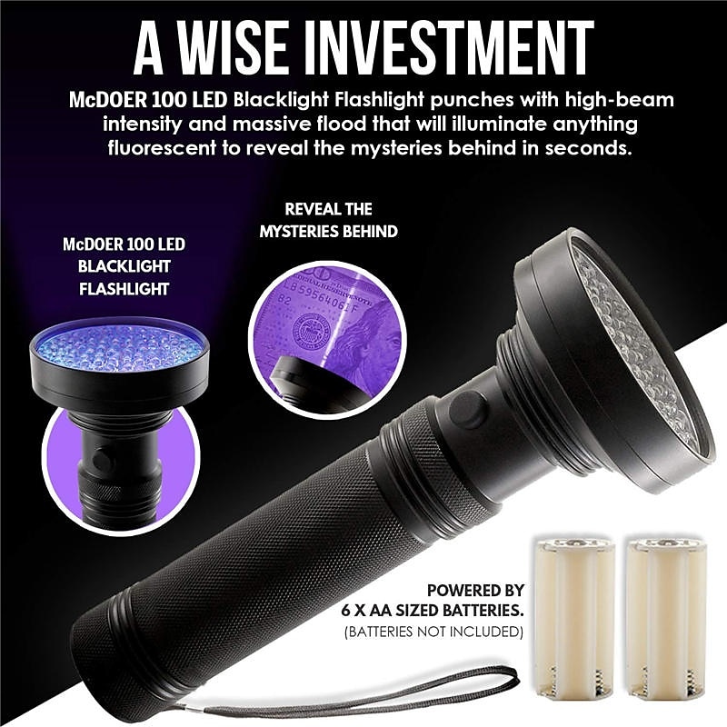 51/100 LED 395nm UV Flashlight Black Light Ultraviolet Blacklight Detector Aluminum Torch Light UV Lamp 2025 - $13.99 –P5