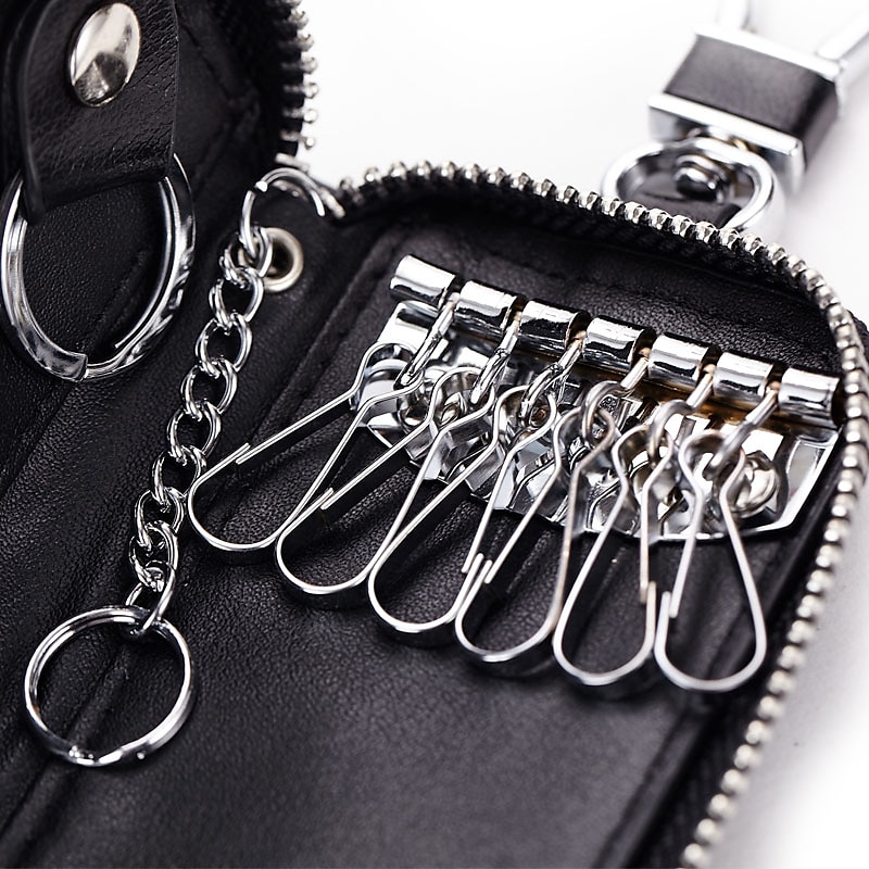 Cuero de vaca partido hombres mujeres llavero casa llavero bolsa organizador coche llave caso bolsa multifuncional pequeña cartera mini monedero 2025 - $14.99 –P4