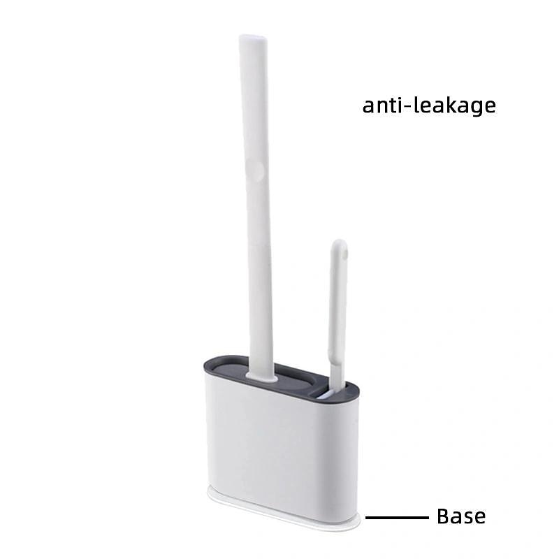 escova de banheiro de silicone e suporte com gancho pegajoso, escova de banheiro para pendurar na parede, escova de cerdas macias de silicone, ferramenta de limpeza do chão do banheiro de 2025 por $8.99 –P7