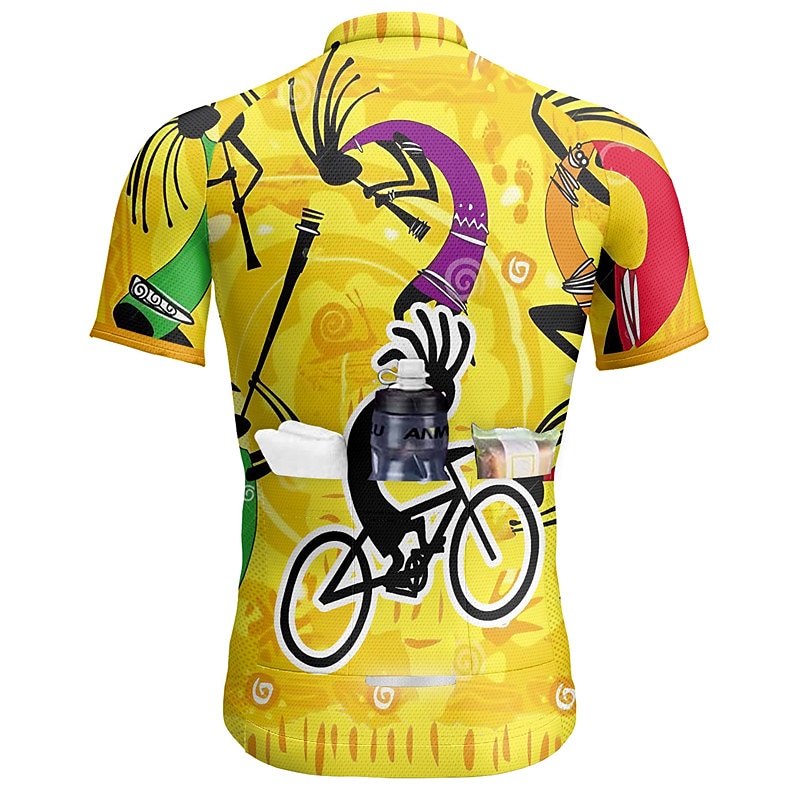 21Grams Men's Cycling Jersey Short Sleeve Bike Top with 3 Rear Pockets Mountain Bike MTB Road Bike Cycling Breathable Quick Dry Moisture Wicking Reflective Strips Yellow Red Blue Graphic Sports 2025 - $28.99 –P7