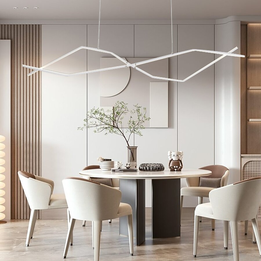 led függőlámpa 100 cm-es sziget lámpák szabályozható vonal dizájn alumínium stílusos minimalista festett felületek étkező konyhai lámpák 110-240v csak távirányítóval szabályozható 2025 - $229.99 –P9